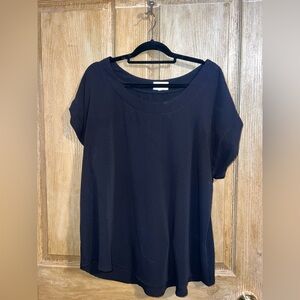 Perch by Blu Pepper Black Scoop Neck Top 3X